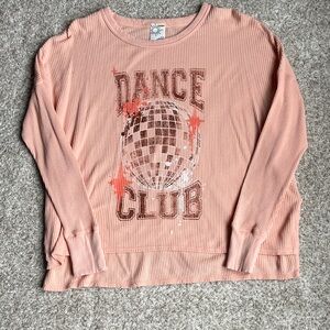 Aerie Women’s Long Sleeve Tee - Peach Dance Club